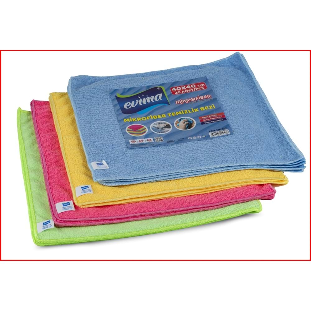 TEMSAN TM608 MİKROFİBER TEMİZLİK BEZİ 40*40 CM EVİMA *20*400*