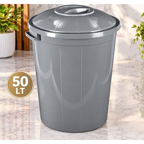 ÇERİSAN 775 50 LT GRİ ÇÖP KOVASI