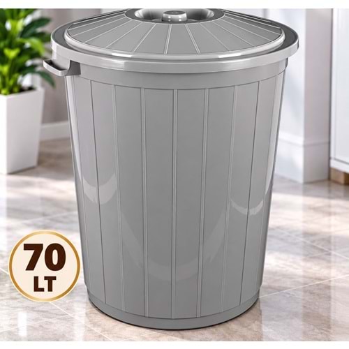 ÇERİSAN 776 70 LT GRİ ÇÖP KOVASI