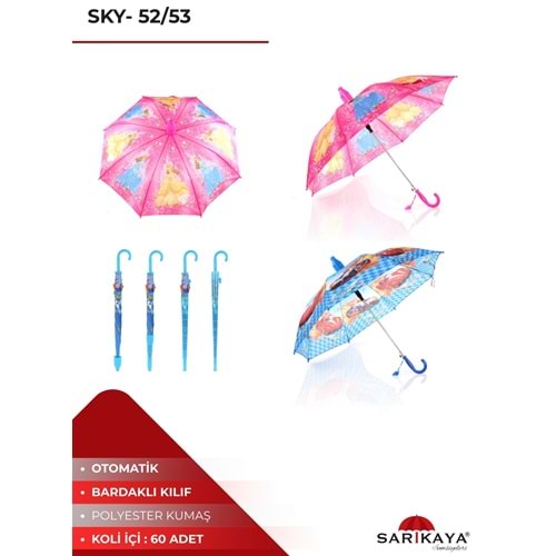 SARIKAYA SKY52 BARDAKLI ÇOCUK ŞEMSİYE *60*