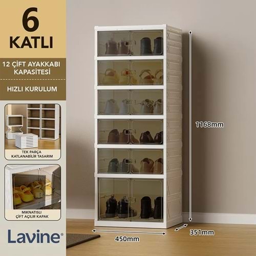ŞENOLLAR 3019-01 FOLD&GO 6 KATLI MAXİ AYAKKABILIK BEYAZ *1*