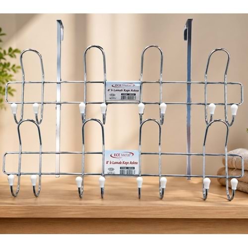 ECE METAL 40533 KROM KAPLAMA 8 Lİ LAMALI KAPI ARKASI ASKI *16*