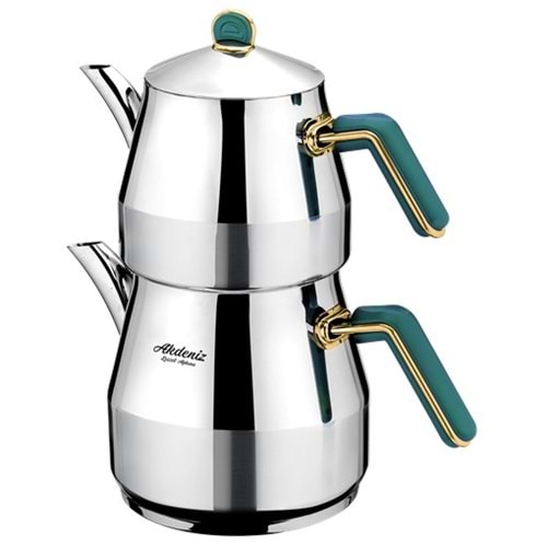 AKDENİZ AKD523YA ELMAS JUMBO YEŞİL ALTIN BAK.KULP ÇAYDANLIK*6
